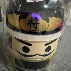 Cute Gold & Black Soldier/Warrior Stacking Bento Box
